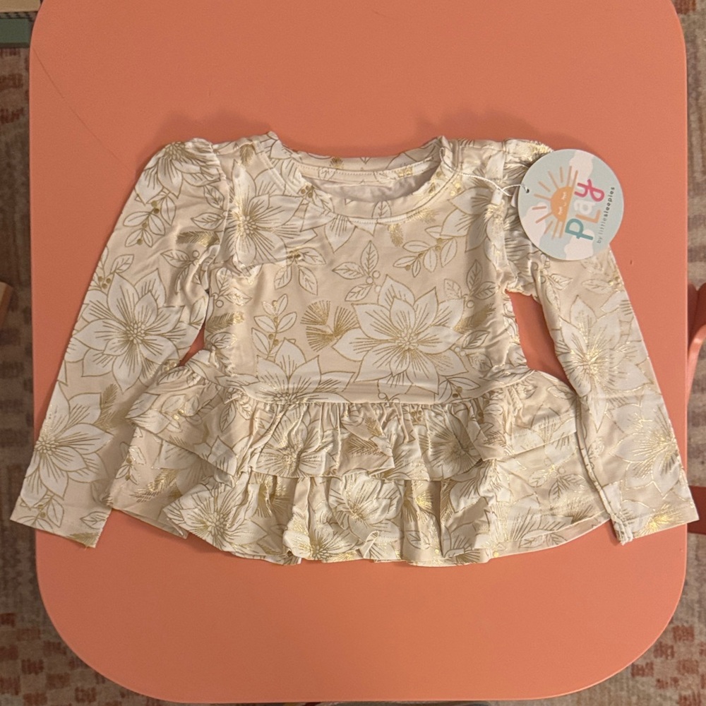 Little Sleepies Gold Floral Long Sleeve Top 18-24m